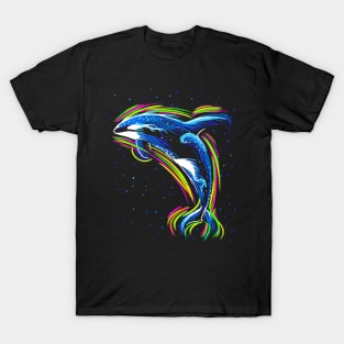 Killer Whale neon lines T-Shirt